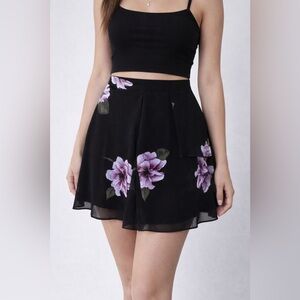 Dynamite Black Mini Sundress with Embellished V-Neck and Sleeveless Design